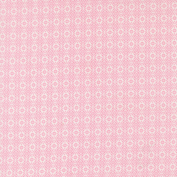 Summer's End Fabric by Fig Tree Quilts for Moda - Pink & Cream Small Trellis Fabric