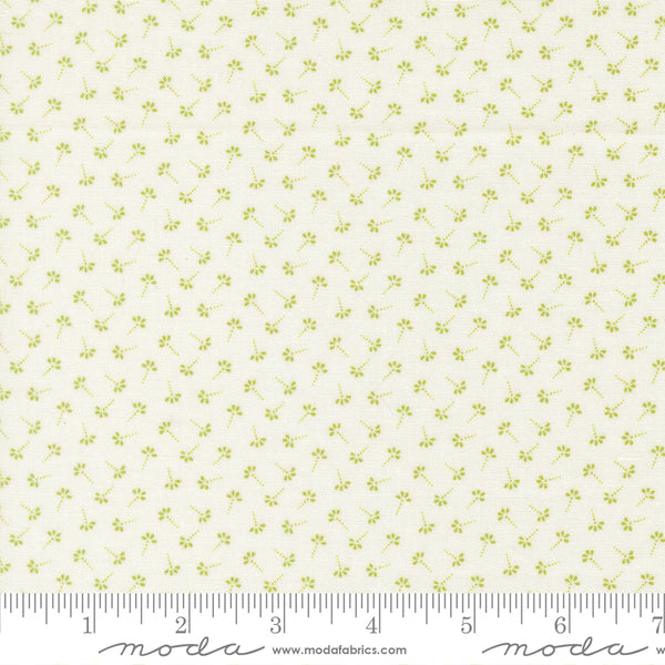 Summer's End Fabric by Fig Tree Quilts for Moda - Cream and Green Tiny Floral Fabric