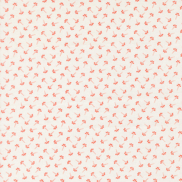 Summer's End Fabric by Fig Tree Quilts for Moda - Cream and Red Tiny Floral Fabric