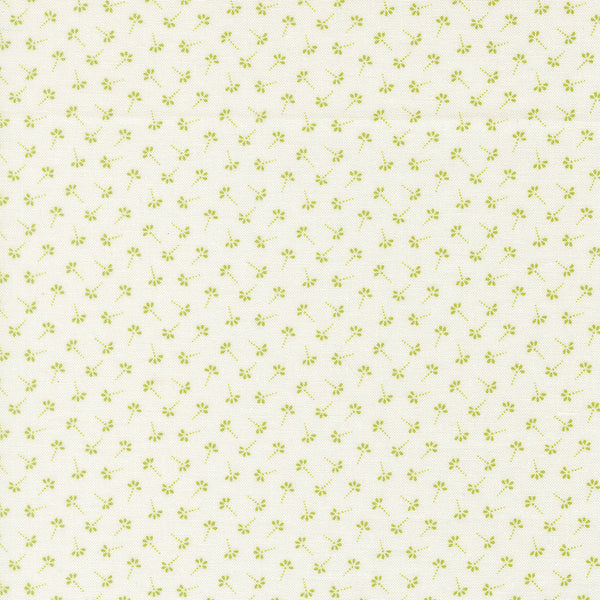 Summer's End Fabric by Fig Tree Quilts for Moda - Cream and Green Tiny Floral Fabric