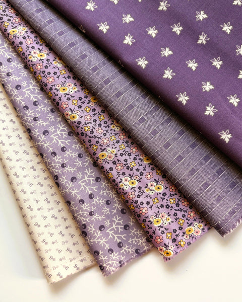 Lori Holt Fabric Fat Quarter Bundle - 5pc Purple Color Bundle
