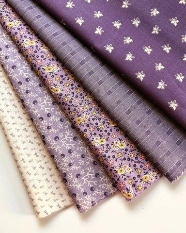 Lori Holt Fabric Fat Quarter Bundle - 5pc Purple Color Bundle