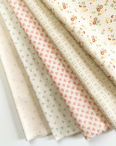 Lori Holt Baked With Love Fabric Fat Quarter Bundle - 5pc Beige/Low Volume Color Bundle
