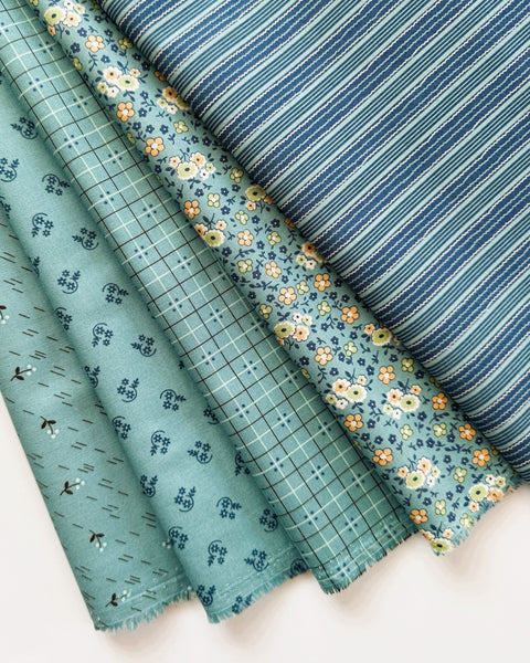 Lori Holt Blue Fabric Fat Quarter Bundle - 5pc Blue Color Bundle