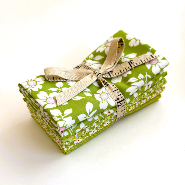 Fig Tree Summer's End Fabric Fat Quarter Bundle - 5pc Green Color Bundle