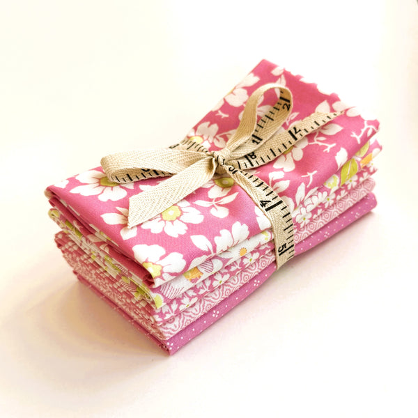 Fig Tree Summer's End Fabric Fat Quarter Bundle - 5pc Pink Color Bundle