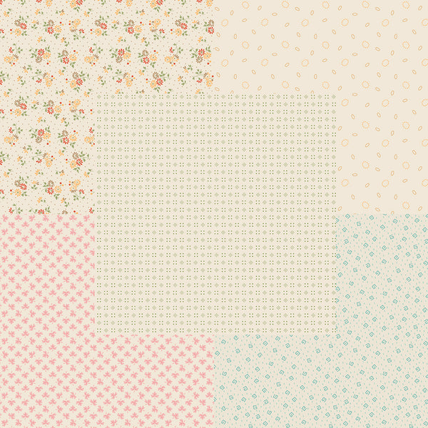 Lori Holt Baked With Love Fabric Fat Quarter Bundle - 5pc Beige/Low Volume Color Bundle