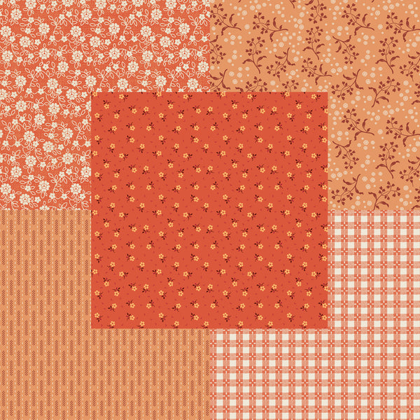 Lori Holt Baked With Love Fabric Fat Quarter Bundle - 5pc Orange Color Bundle