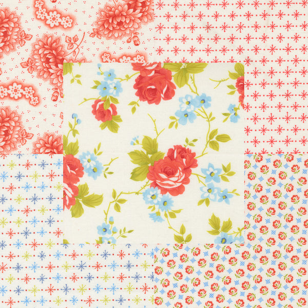 Fig Tree Rosie Fabric Fat Quarter Bundle - 5pc Cream Color Bundle