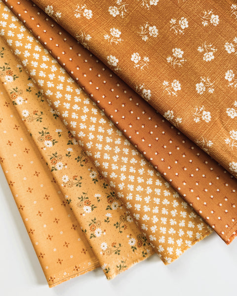 Lori Holt Baked With Love Fabric Fat Quarter Bundle - 5pc Yellow/Gold Color Bundle