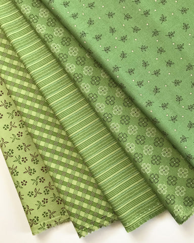 Lori Holt Autumn Fabric Fat Quarter Bundle - 5pc Green Color Bundle