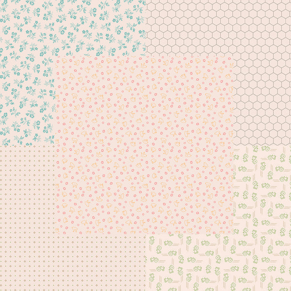 Lori Holt Farmer's Daughter Fabric Fat Quarter Bundle - 5pc Beige/Low Volume Color Bundle