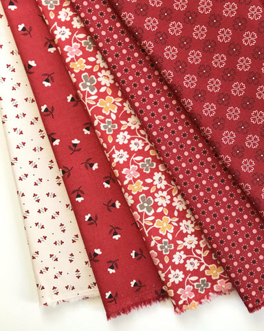 Lori Holt Autumn Fabric Fat Quarter Bundle - 5pc Red Color Bundle