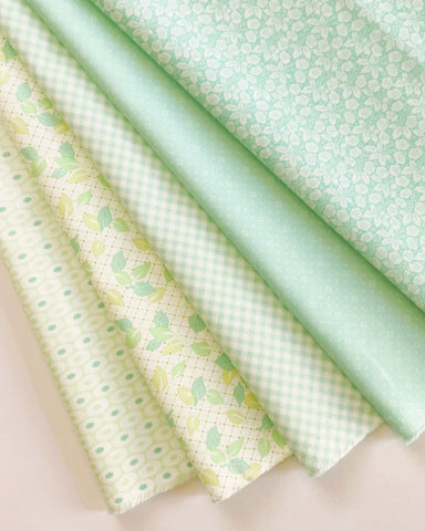 Fig Tree Jelly & Jam Fabric Fat Quarter Color Bundle - 5pc Aqua Color Bundle