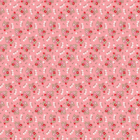 hometown pink small print floral fabric