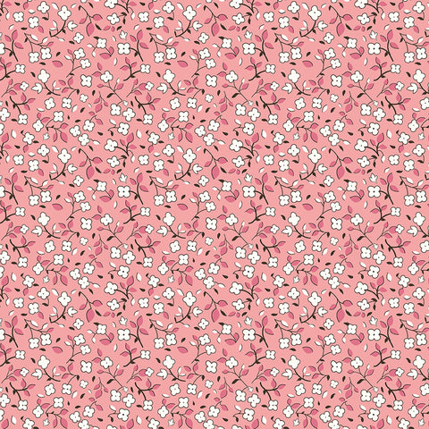 Home Town Fabric by Lori Holt for Riley Blake - Pink and White Small Floral Fabric