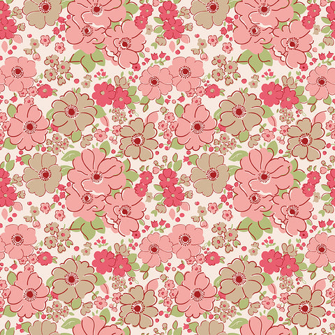 Mercantile Fabric by Lori Holt for Riley Blake - Pink Floral Fabric