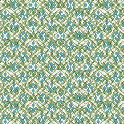 Autumn Fabric by Lori Holt for Riley Blake - Green and Blue Plaid Fabric