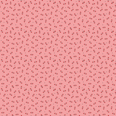 Autumn Fabric by Lori Holt for Riley Blake - Coral Pink Small Floral Fabric