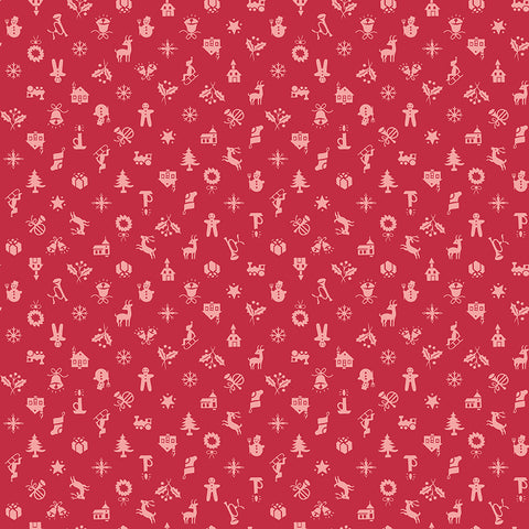 Home Town Holiday Fabric by Lori Holt for Riley Blake - Red Christmas Fabric