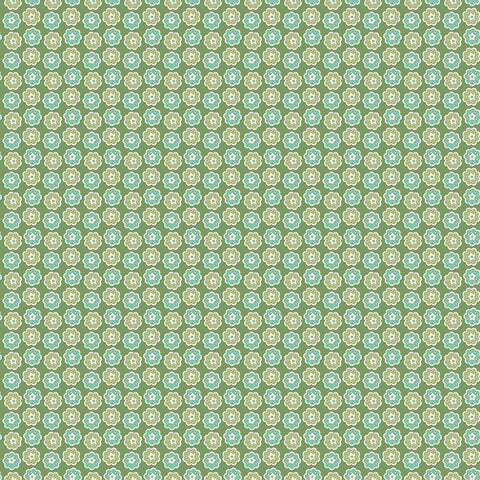 Home Town Holiday Fabric by Lori Holt for Riley Blake - Green Wreath Fabric