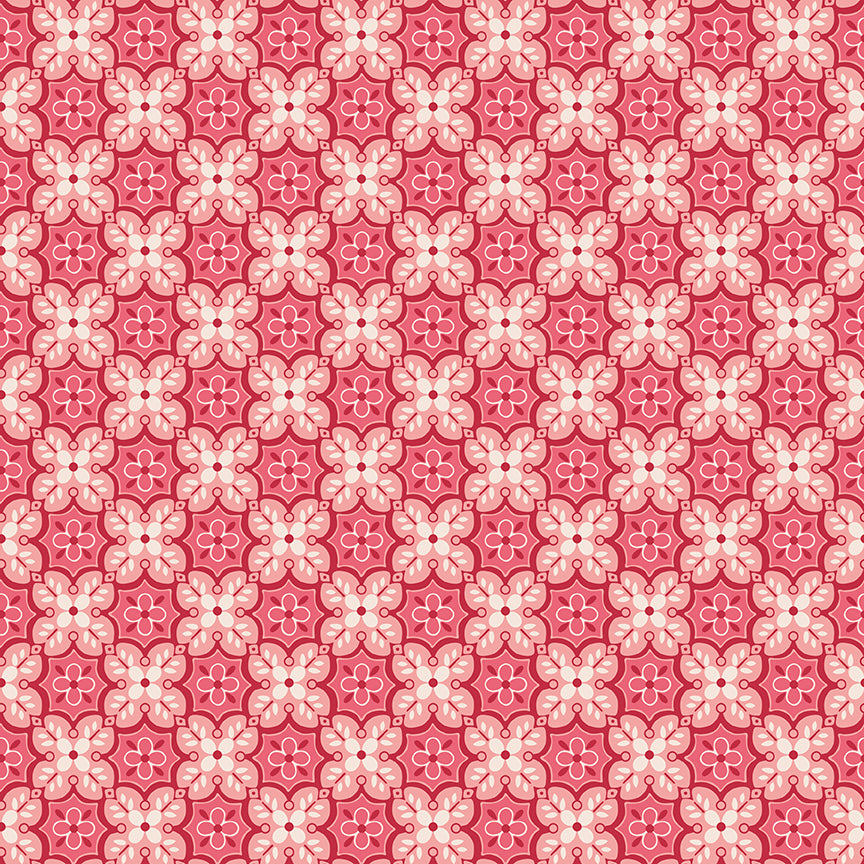 Piece & Plenty Fabric by Lori Holt for Riley Blake - Pink Diagonal Floral Plaid Fabric