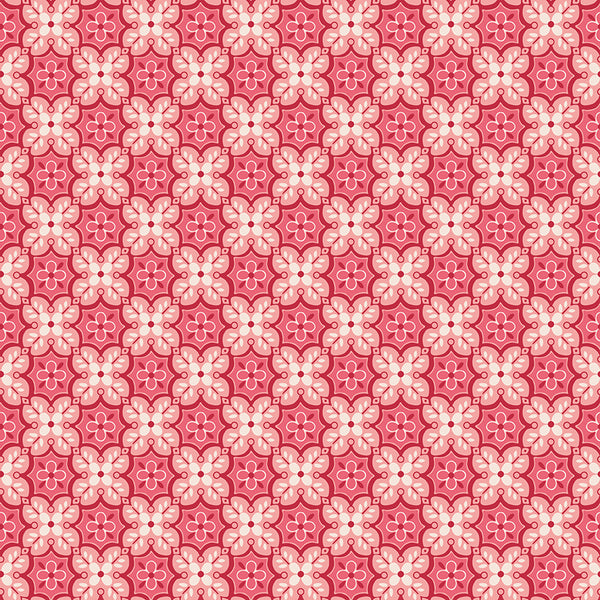 Piece & Plenty Fabric by Lori Holt for Riley Blake - Pink Diagonal Floral Plaid Fabric