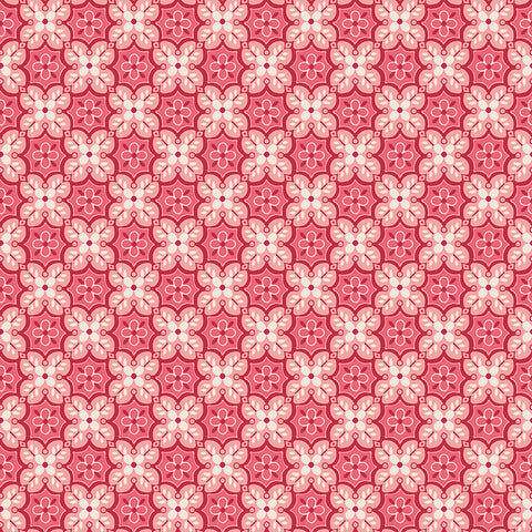 Piece & Plenty Fabric by Lori Holt for Riley Blake - Pink Diagonal Floral Plaid Fabric