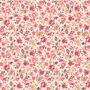 Piece & Plenty Fabric by Lori Holt for Riley Blake - Beige Pink and Yellow Small Floral Fabric