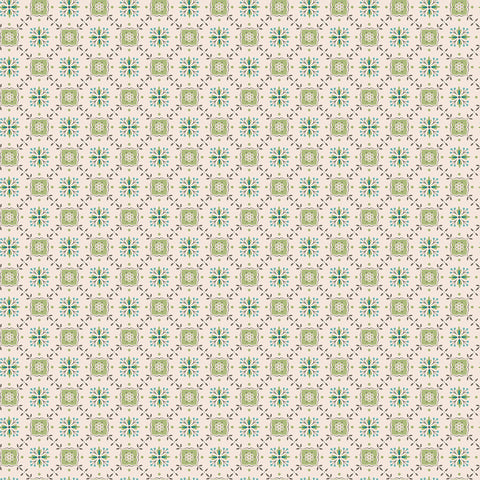 Piece & Plenty Fabric by Lori Holt for Riley Blake - Green Lattice Fabric