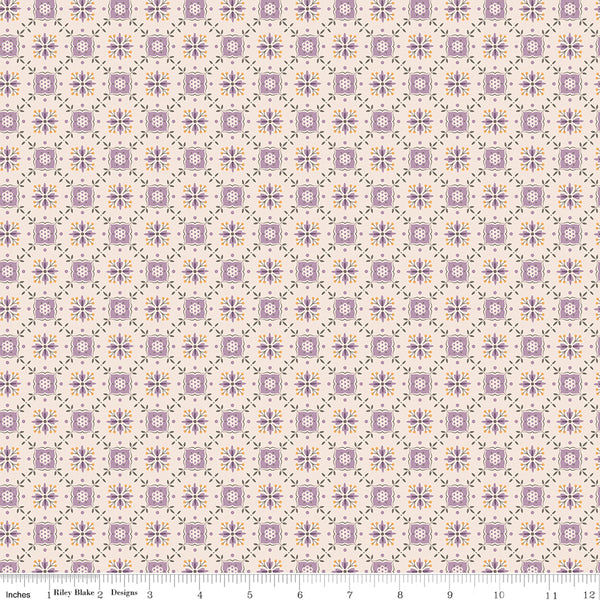 Piece & Plenty Fabric by Lori Holt for Riley Blake - Purple Lattice Fabric