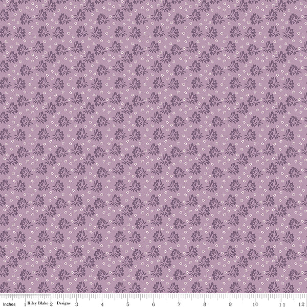 Piece & Plenty Fabric by Lori Holt for Riley Blake - Purple Small Floral Fabric