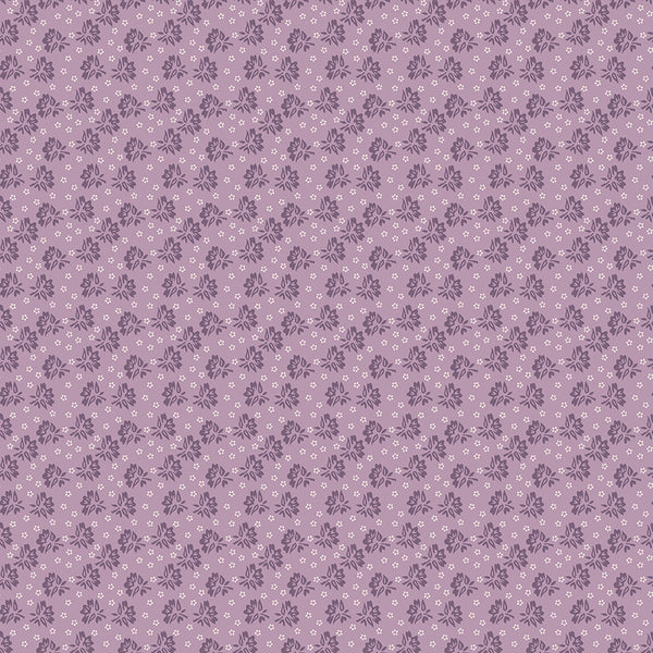 Piece & Plenty Fabric by Lori Holt for Riley Blake - Purple Small Floral Fabric