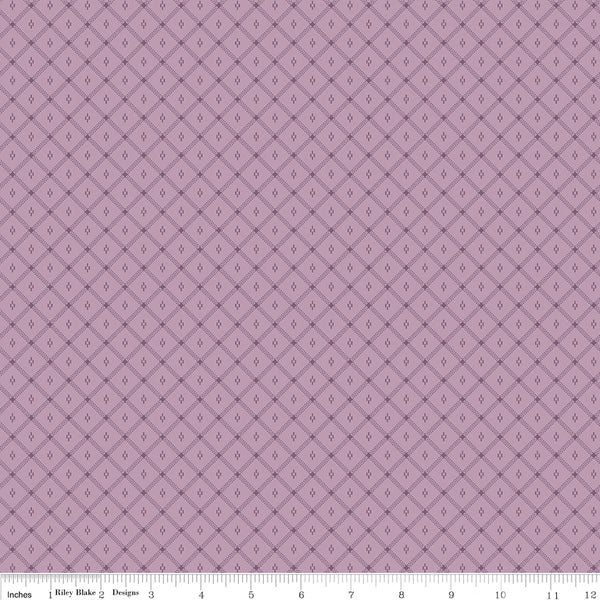 Piece & Plenty Fabric by Lori Holt for Riley Blake - Purple Diagonal Plaid