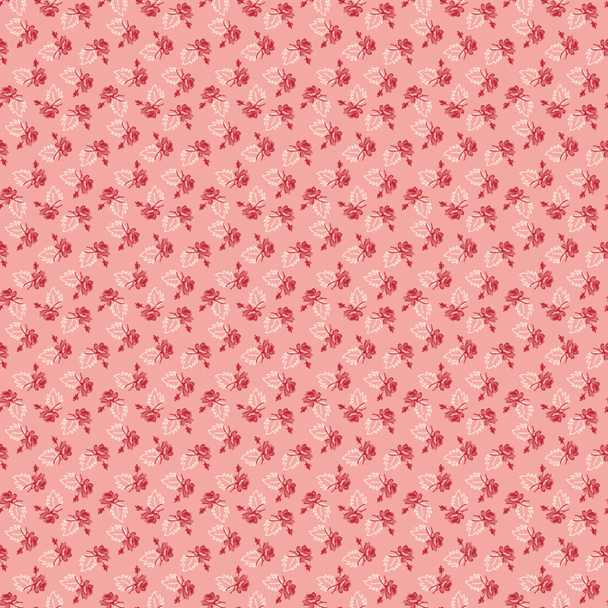 Piece & Plenty Fabric by Lori Holt for Riley Blake - Coral Rose Floral Fabric