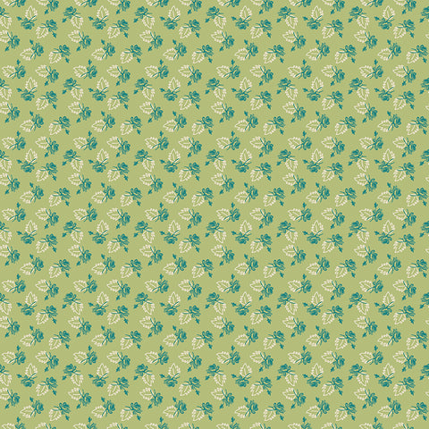 Piece & Plenty Fabric by Lori Holt for Riley Blake - Green Rose Floral Fabric