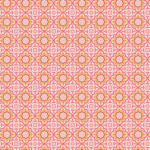 Piece & Plenty Fabric by Lori Holt for Riley Blake - Pink and Yellow Floral Medallion Fabric