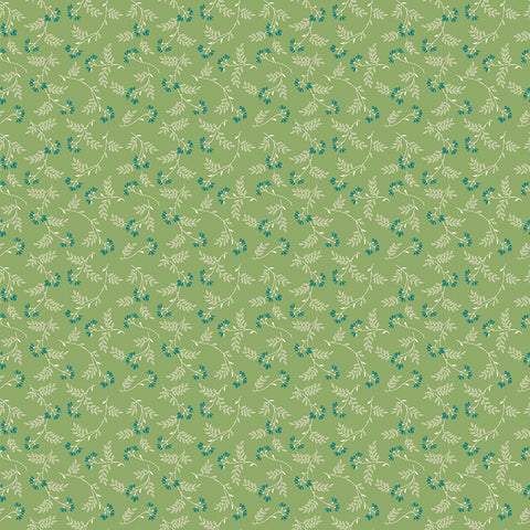 Piece & Plenty Fabric by Lori Holt for Riley Blake - Green Small Floral Fabric