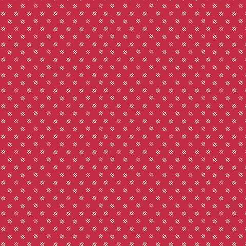 Piece & Plenty Fabric by Lori Holt for Riley Blake - Berry Red Small Geometric Fabric