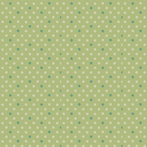 Piece & Plenty Fabric by Lori Holt for Riley Blake - Green Small Geometric Fabric