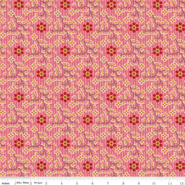 Lori Holt Gentler Times Fabric Fat Quarter Bundle - 5pc Pink Color Bundle