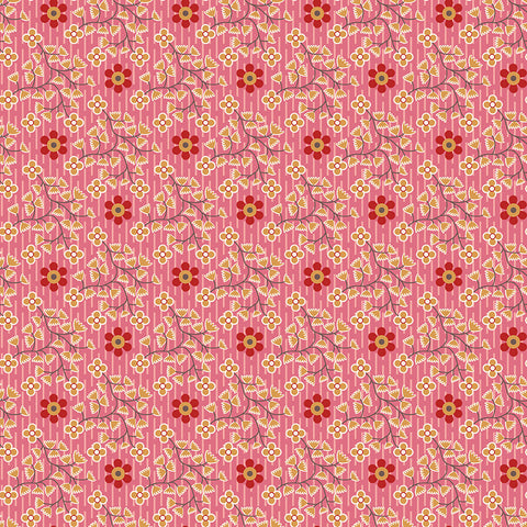 Gentler Times Fabric by Lori Holt for Riley Blake - Pink Floral Fabric