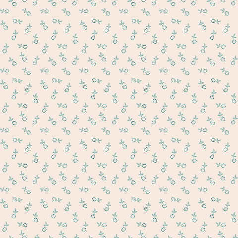 Gentler Times Fabric by Lori Holt for Riley Blake - Beige and Teal Tiny Floral Fabric