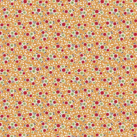 Gentler Times Fabric by Lori Holt for Riley Blake - Yellow Gold Small Floral Fabric