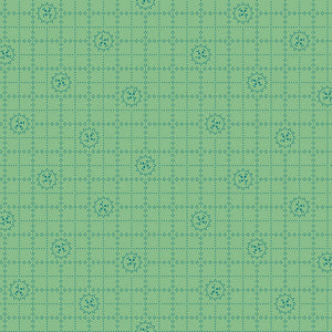 Gentler Times Fabric by Lori Holt for Riley Blake - Green Small Floral Plaid Fabric
