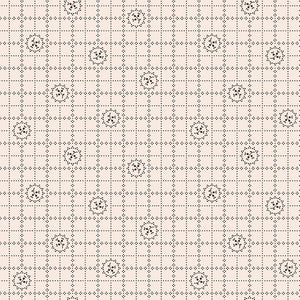 Gentler Times Fabric by Lori Holt for Riley Blake - Beige and Black Small Floral Plaid Fabric