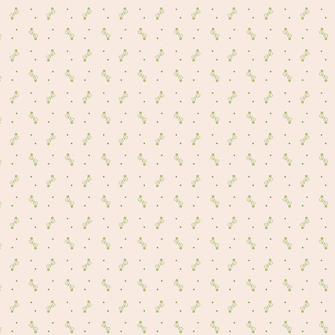 Gentler Times Fabric by Lori Holt for Riley Blake - Beige and Green Tiny Print Fabric