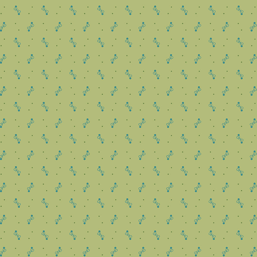 Gentler Times Fabric by Lori Holt for Riley Blake - Green Tiny Print Fabric