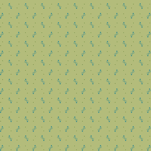 Gentler Times Fabric by Lori Holt for Riley Blake - Green Tiny Print Fabric