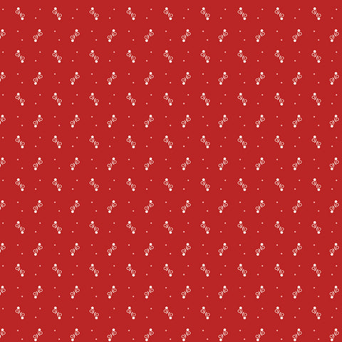 Gentler Times Fabric by Lori Holt for Riley Blake - Red Tiny Print Fabric